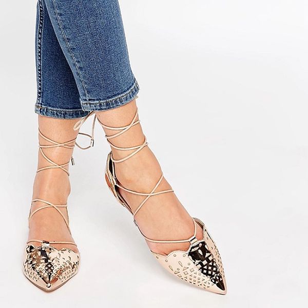 Giày búp bê thắt dây