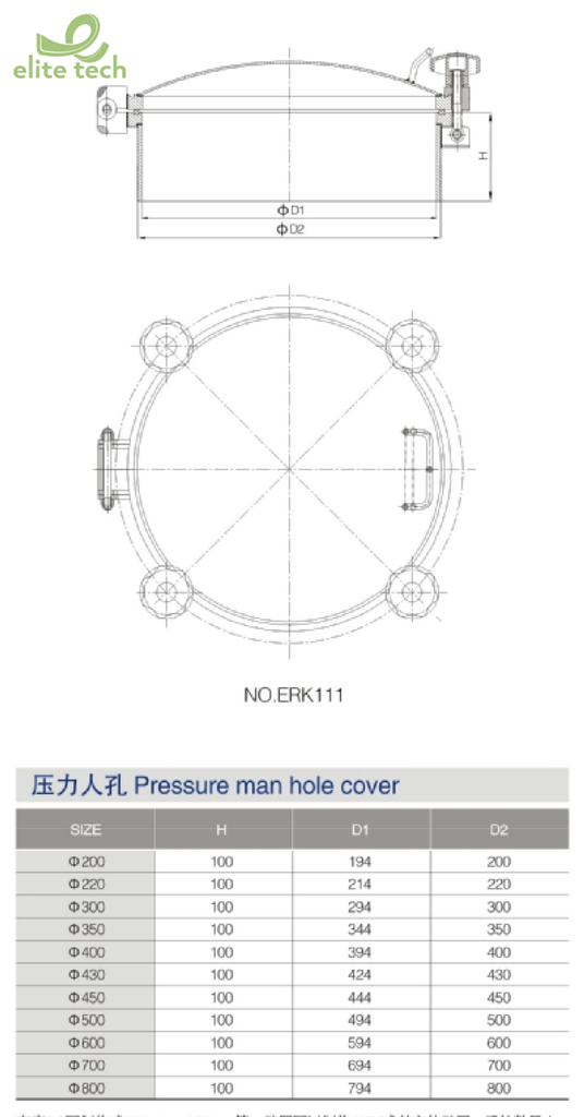 Nắp Bồn Vi Sinh DONJOY - Pressure Manhole With Sight Glass