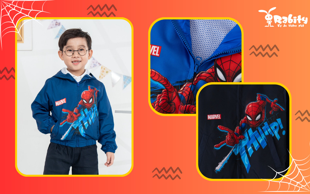 áo khoác người nhện cho bé trai cực chất