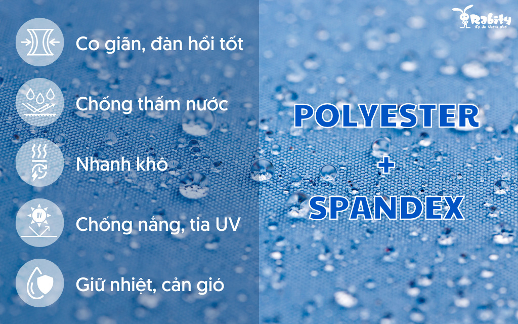 Chất liệu poly và spandex được sử dụng nhiều khi sản xuất đồ bơi cho bé gái