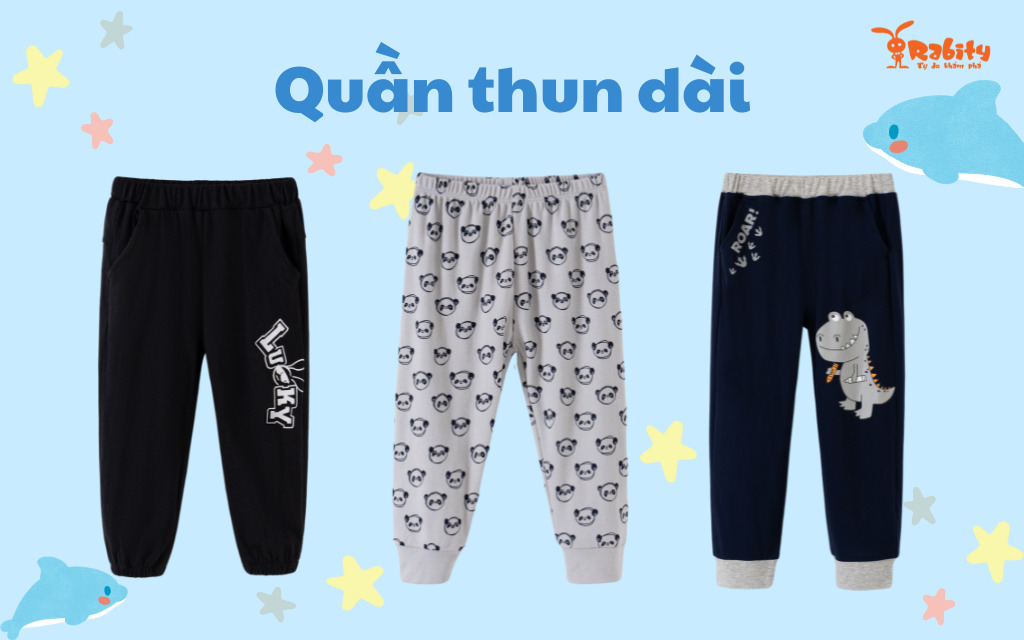 Quần cotton dài cho bé trai dáng thể thao phù hợp cho các bé trai năng động