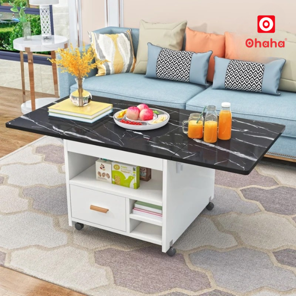 Bàn ăn thông minh xếp gọn Ohaha có bánh xe - BDN011