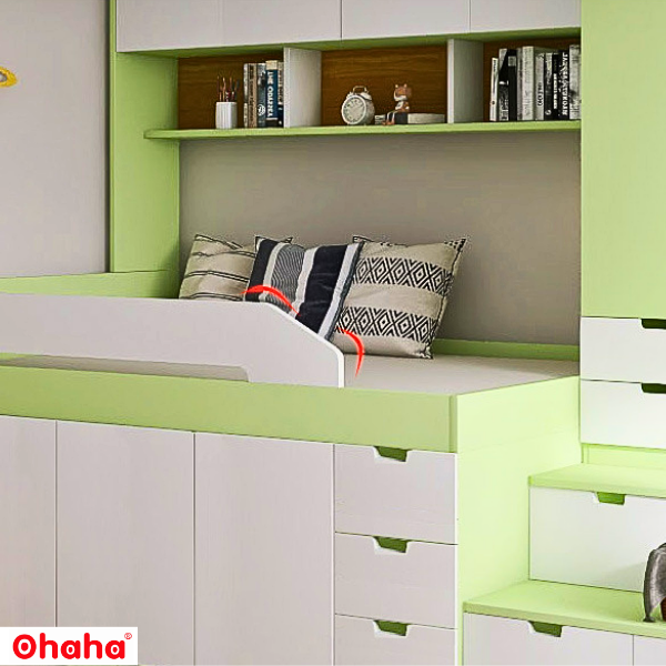 Giường tầng thông minh Ohaha kết hợp tủ áo và bàn học - GTTM018