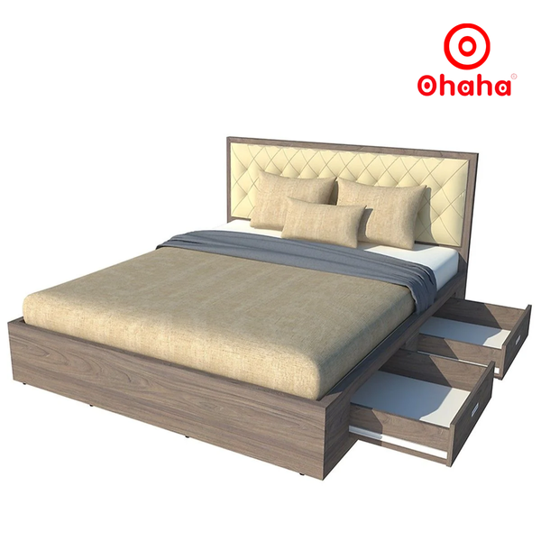 Giường ngủ công nghiệp bọc nệm OHAHA - GN019
