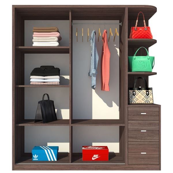 Tủ quần áo gỗ công nghiệp 2 cánh cửa lùa Ohaha - CL003