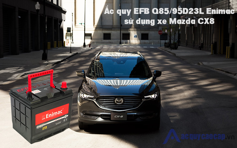 Ắc quy EFB Q85/95D23L Enimac 12V 65Ah nhóm JIS D23L sử dụng xe Mazda CX-8