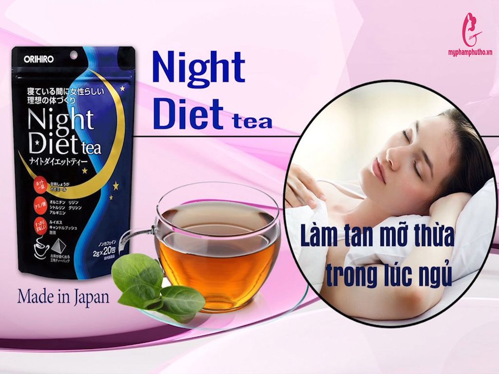 cách dùng Trà giảm cân Orihiro Night Diet Tea Nhật Bản