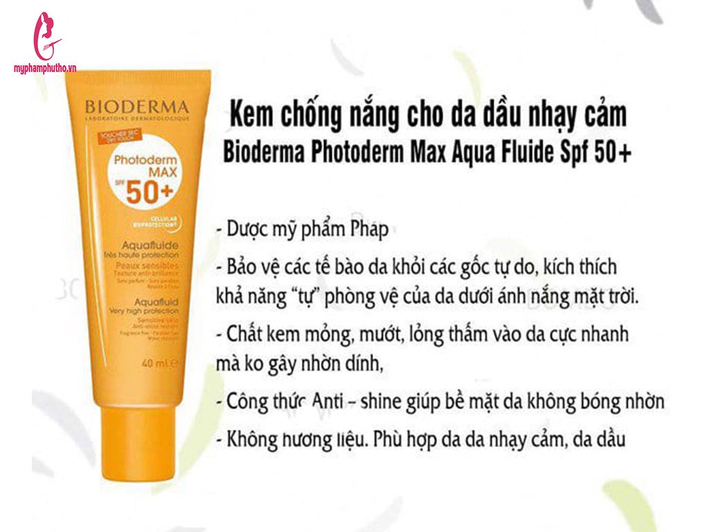 công dụng Kem chống nắng Bioderma Photoderm Max Aqua Fluide SPF 50+