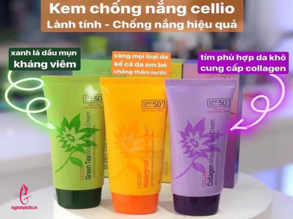 Top 3 kem chống nắng cellio