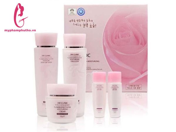 Bộ Dưỡng Hoa Hồng 3W Clinic Flower Effect Extra Moisturizing Skin Care 5in1 Mua ở Đâu