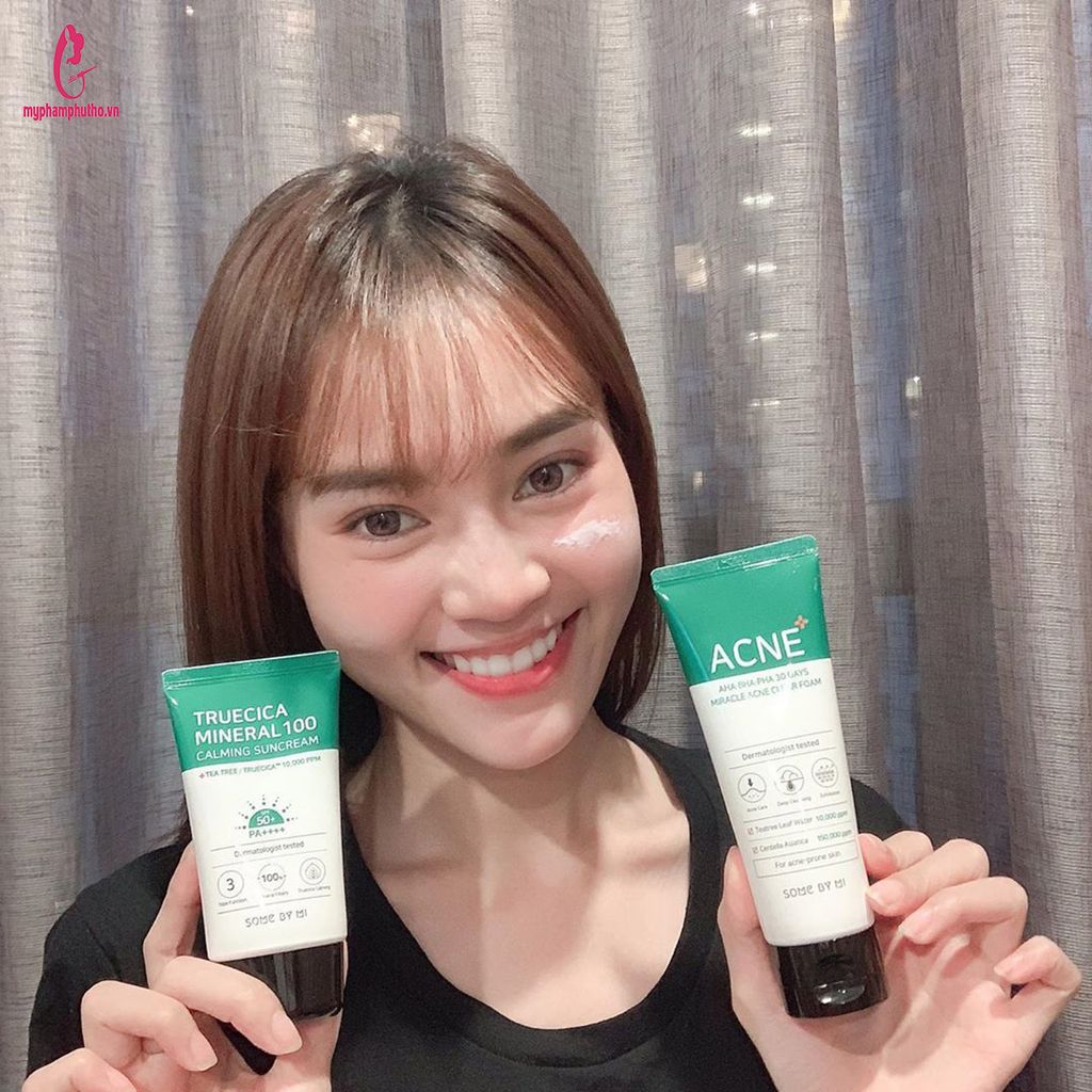 review Kem chống nắng Some by mi Truecica Mineral 100 Calming suncream