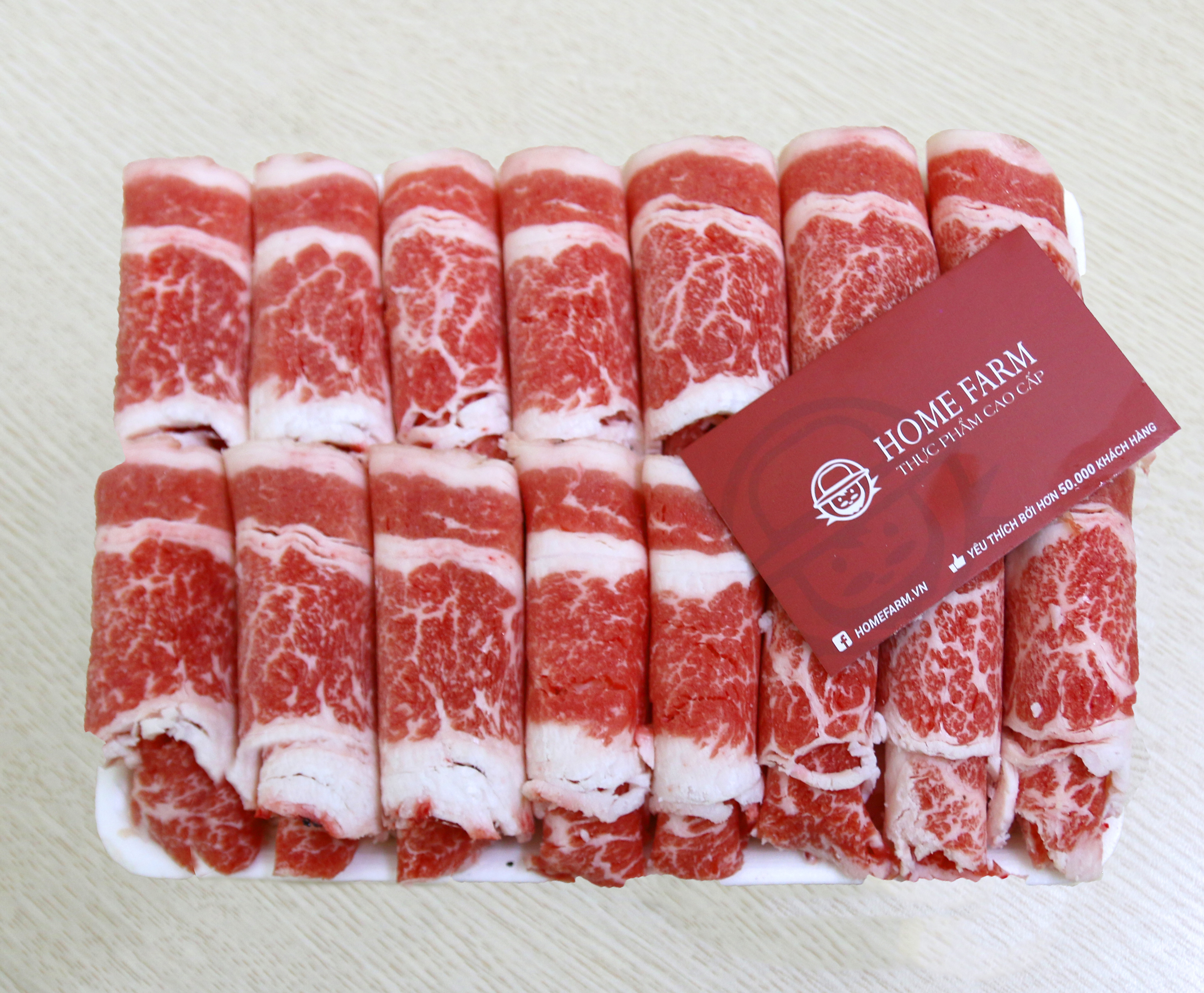 Quy trình thái lát ba chỉ bò Mỹ Homefarm