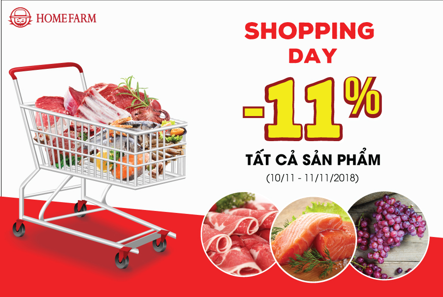 Ngày độc thân 11/11 - Đại hội sale lớn nhất năm tại Homefarm - Giảm giá 11% tất cả các loại mặt hàng