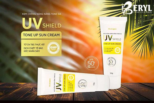 Công dụng của kem chống nắng nâng tone UV Shield Tone Up Sun Cream.