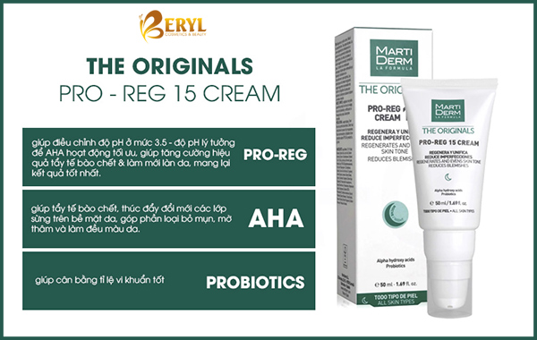 Kem dưỡng tái tạo da mặt chuyên sâu 15% AHA MartiDerm The Originals Pro Reg 15 Cream