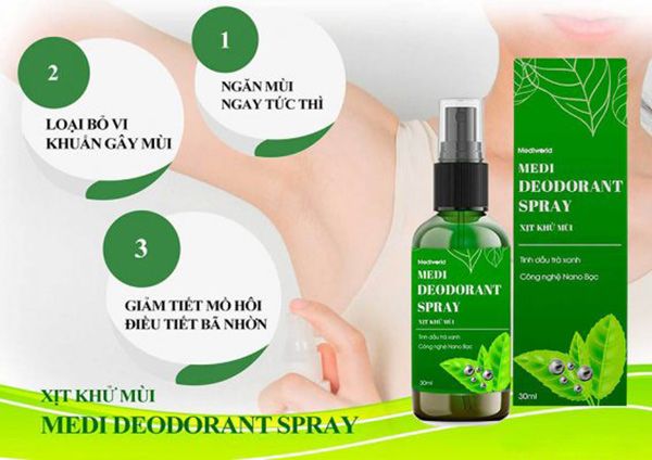 Công dụng của xịt khử mùi cơ thể Medi Deodorant Spray 50ml
