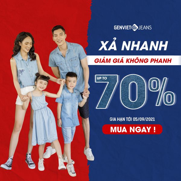 GIA HẠN ƯU ĐÃI GIẢM GIÁ KHÔNG PHANH ĐẾN 70% TẠI GENVIET JEANS