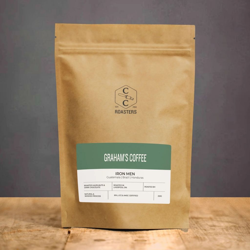 In túi giấy đựng cà phê kraft trắng và nâu tinh tế, phù hợp in logo thương hiệu nổi bật