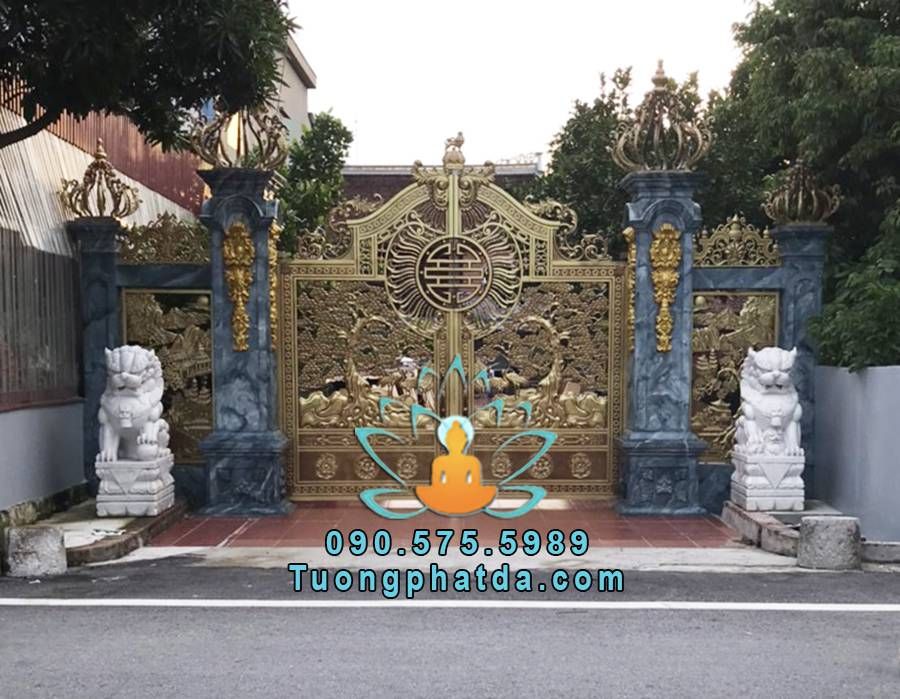 Tượng kỳ lân đá cẩm thạch đẹp về khách tại Thái Bình