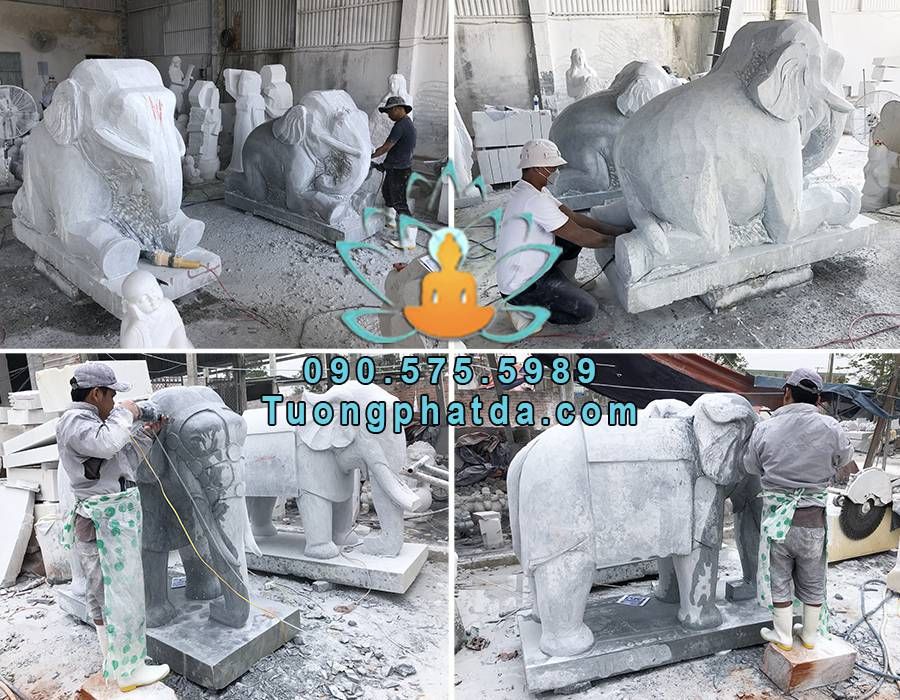 Điêu khắc tượng voi bằng đá số 1 Đà Nẵng