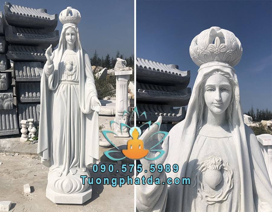 Tượng đức mẹ Fatima bằng đá trắng cao 2m về Hà Nội