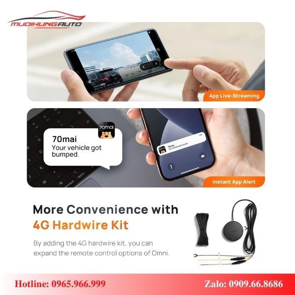 Bộ kit nguồn 4G cho camera hành trình Xiaomi 70mai Omni X200, 70mai A810