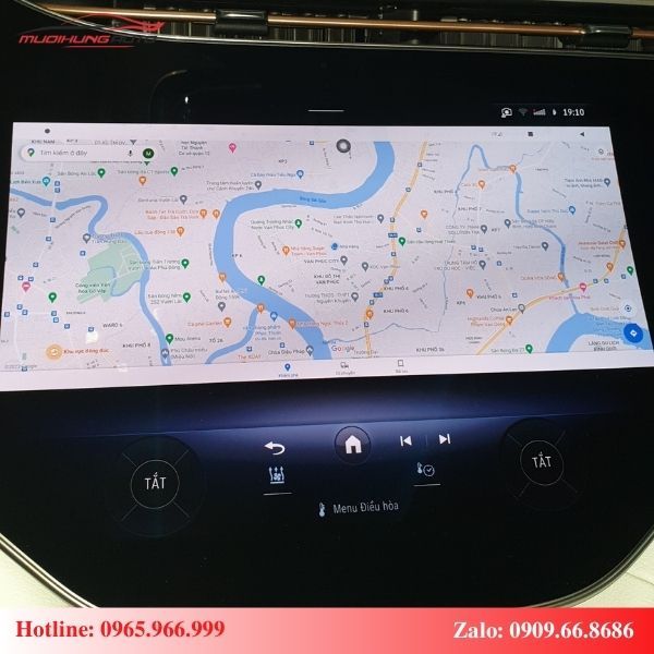 Android Box cho ô tô Mercedes EQS 500 tích hợp bản đồ dẫn đường