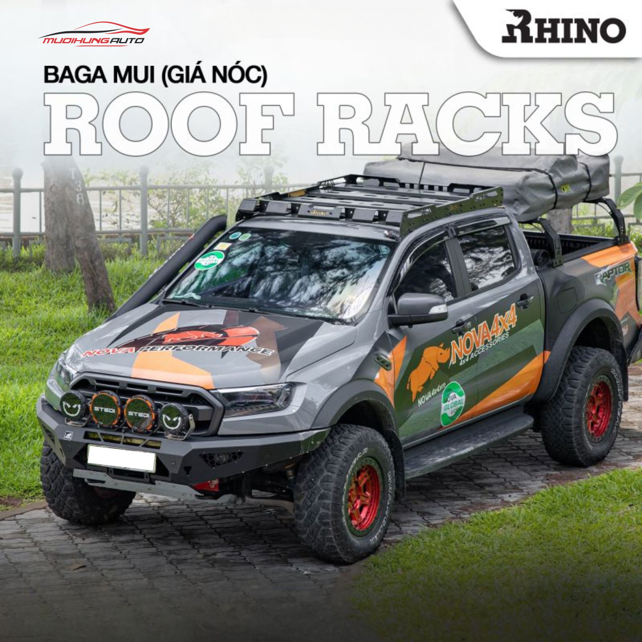 Baga mui vuông 4 tấm Rhino xe bán tải