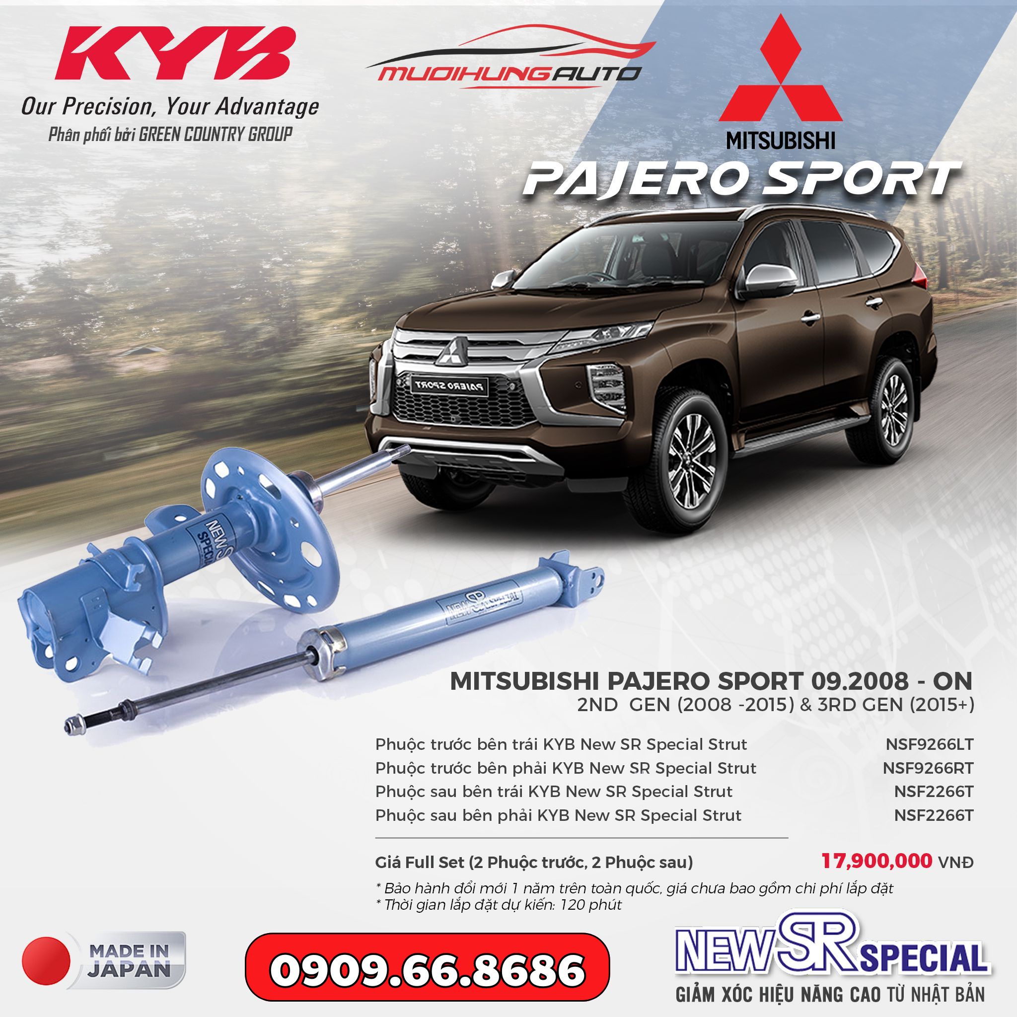 Bộ phuộc giảm xóc KYB New SR Special xe Pajero Sport