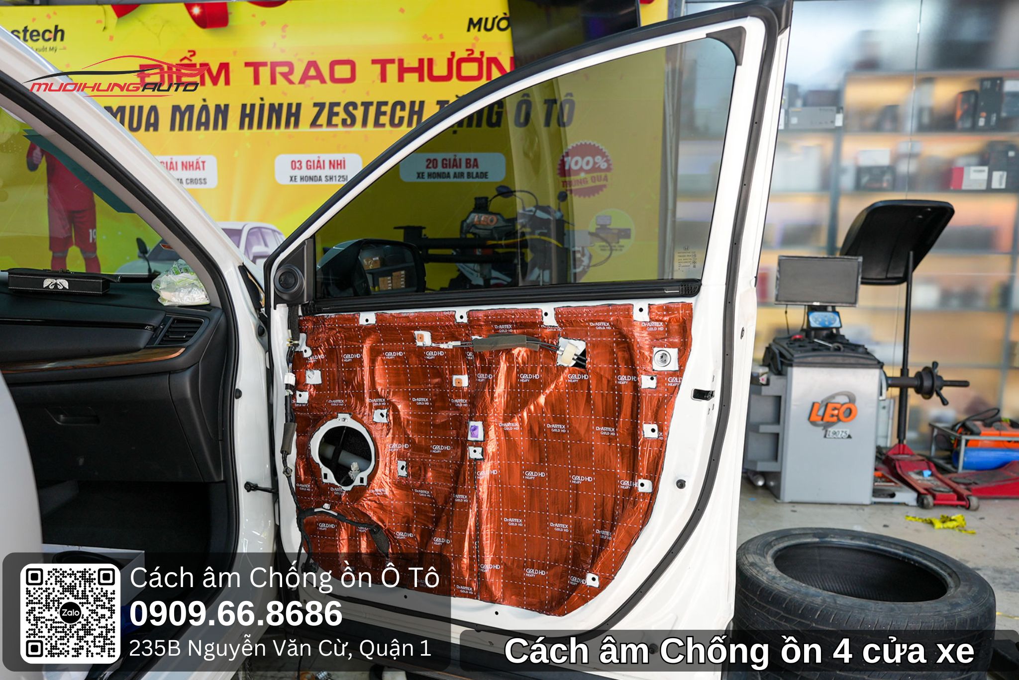 Cách âm chống ồn 4 cửa xe ô tô 5 chỗ