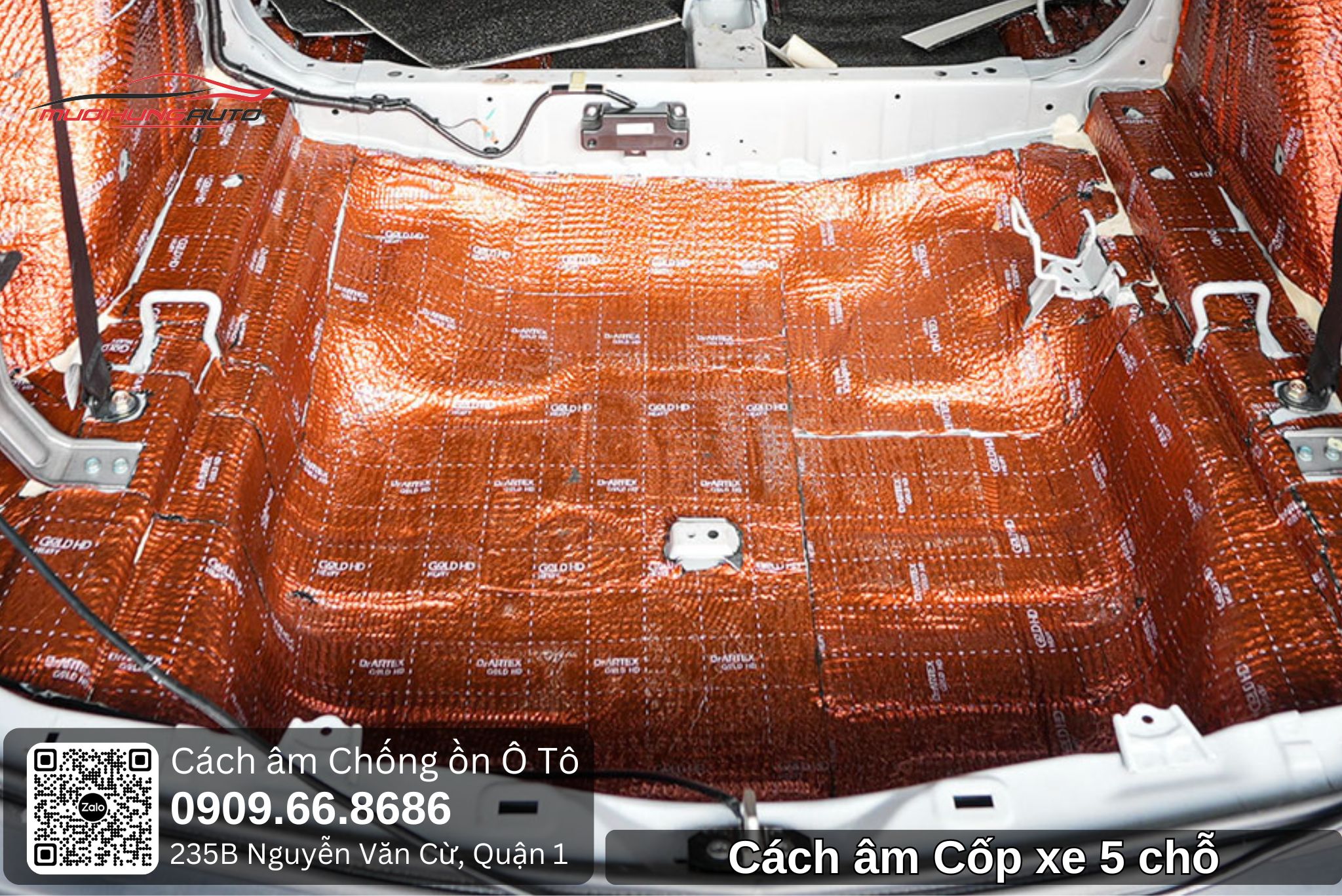 Cách âm cốp xe 5 chỗ