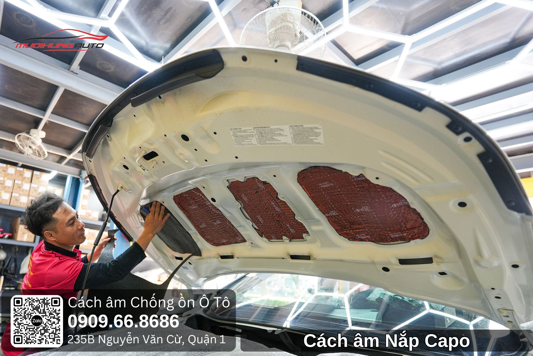 Cách âm nắp capo ô tô 5 chỗ