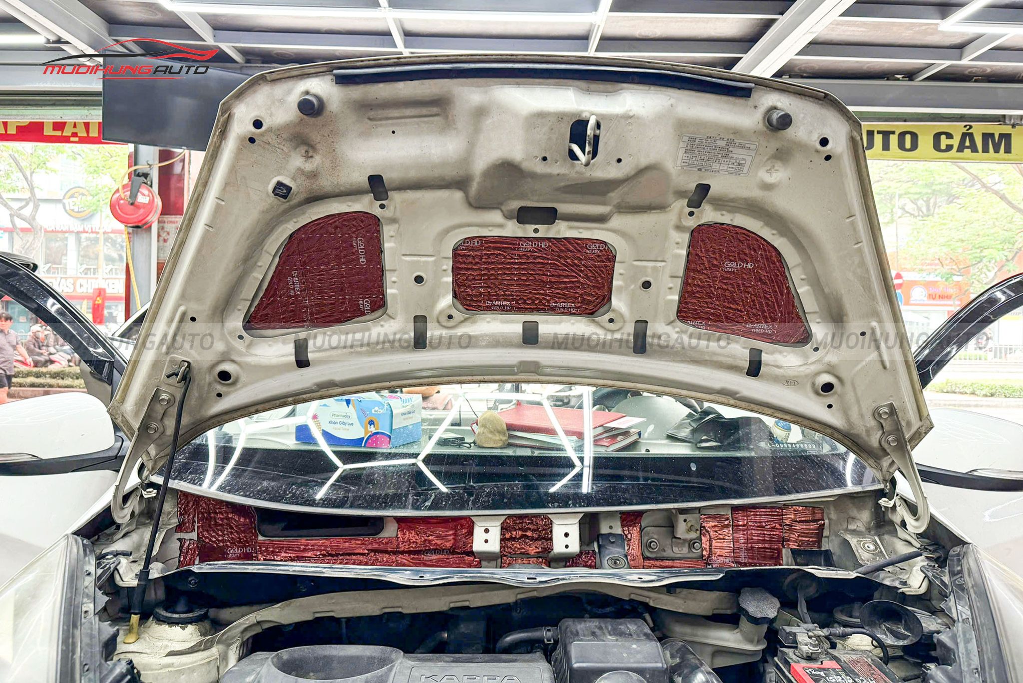 Cách âm nắp capo Vinfast Minio Green