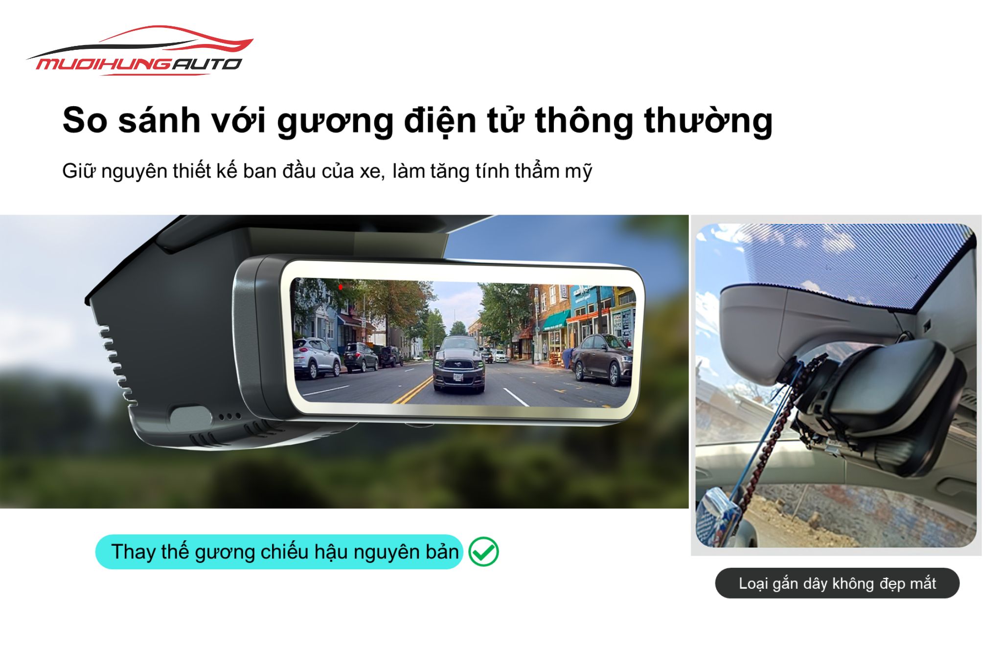 Camera hành trình gương hậu điện tử Sinjet H10 cho xe Toyota