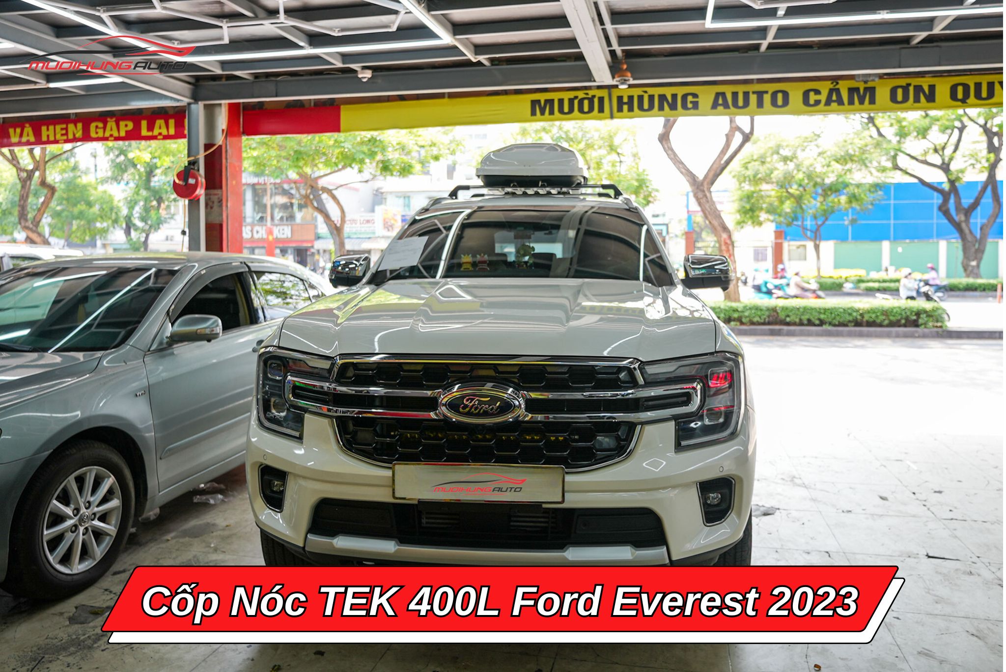 Cốp nóc phi thuyền TEK 400l cho Ford Everest 2023