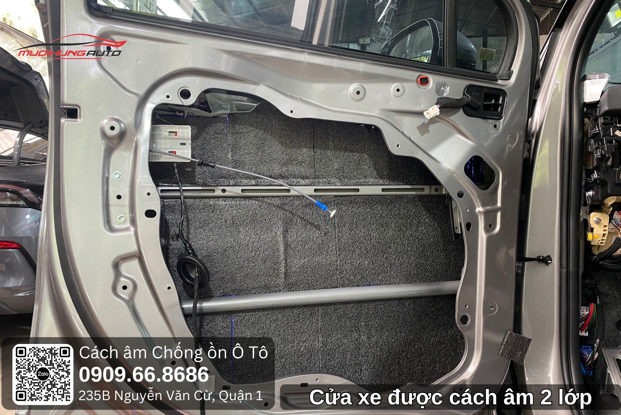 Cửa xe được cách âm 2 lớp