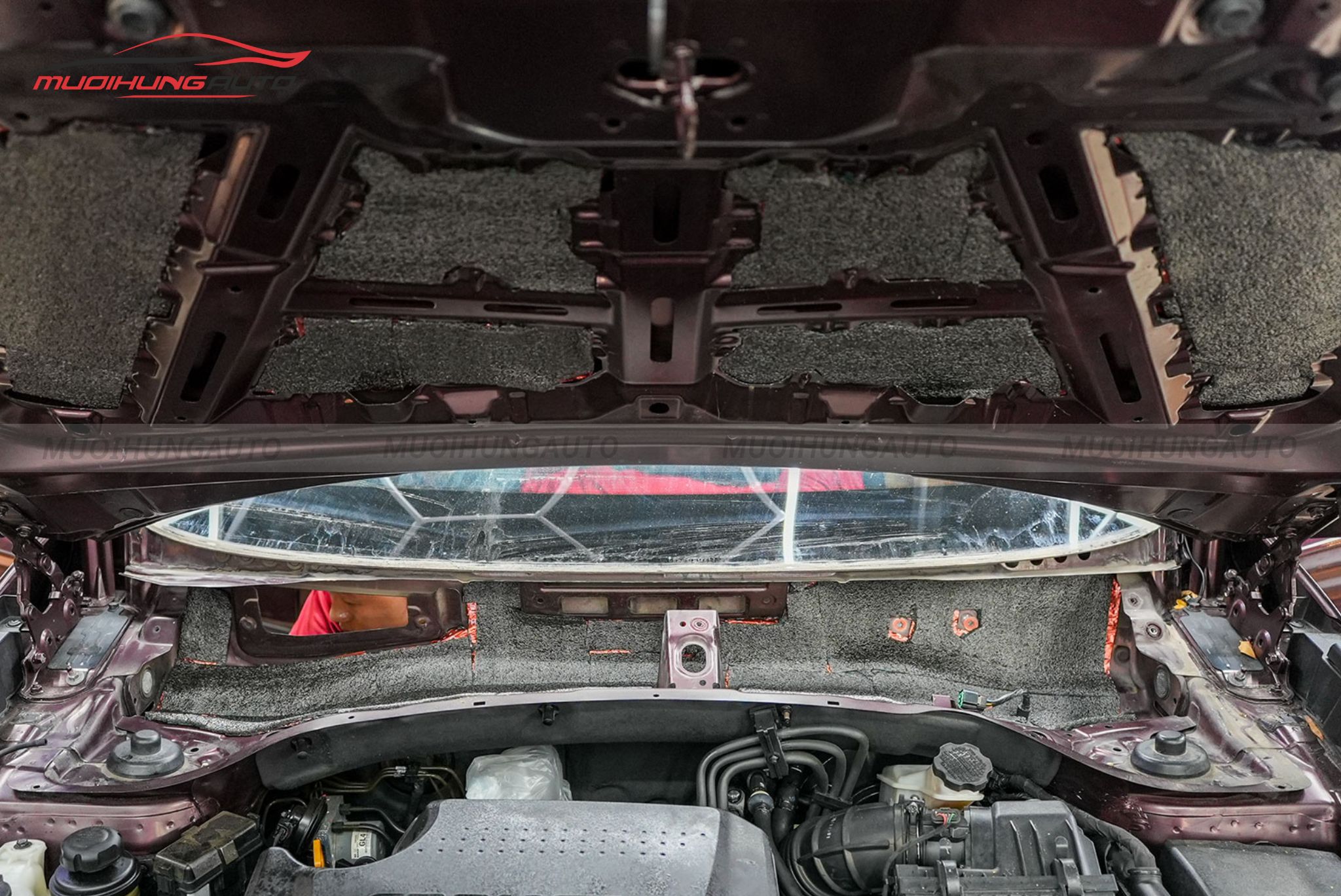 Dán cách âm nắp capo Vinfast Minio Green