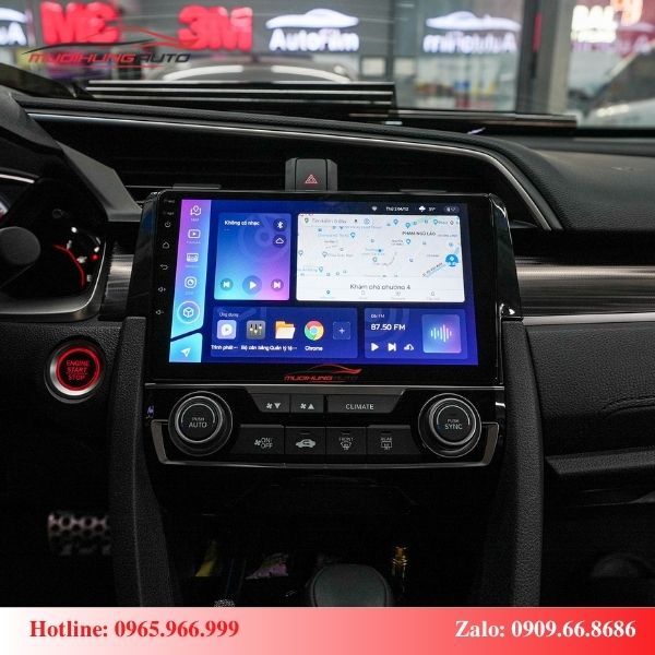 Đánh giá màn hình android xe Honda Civic