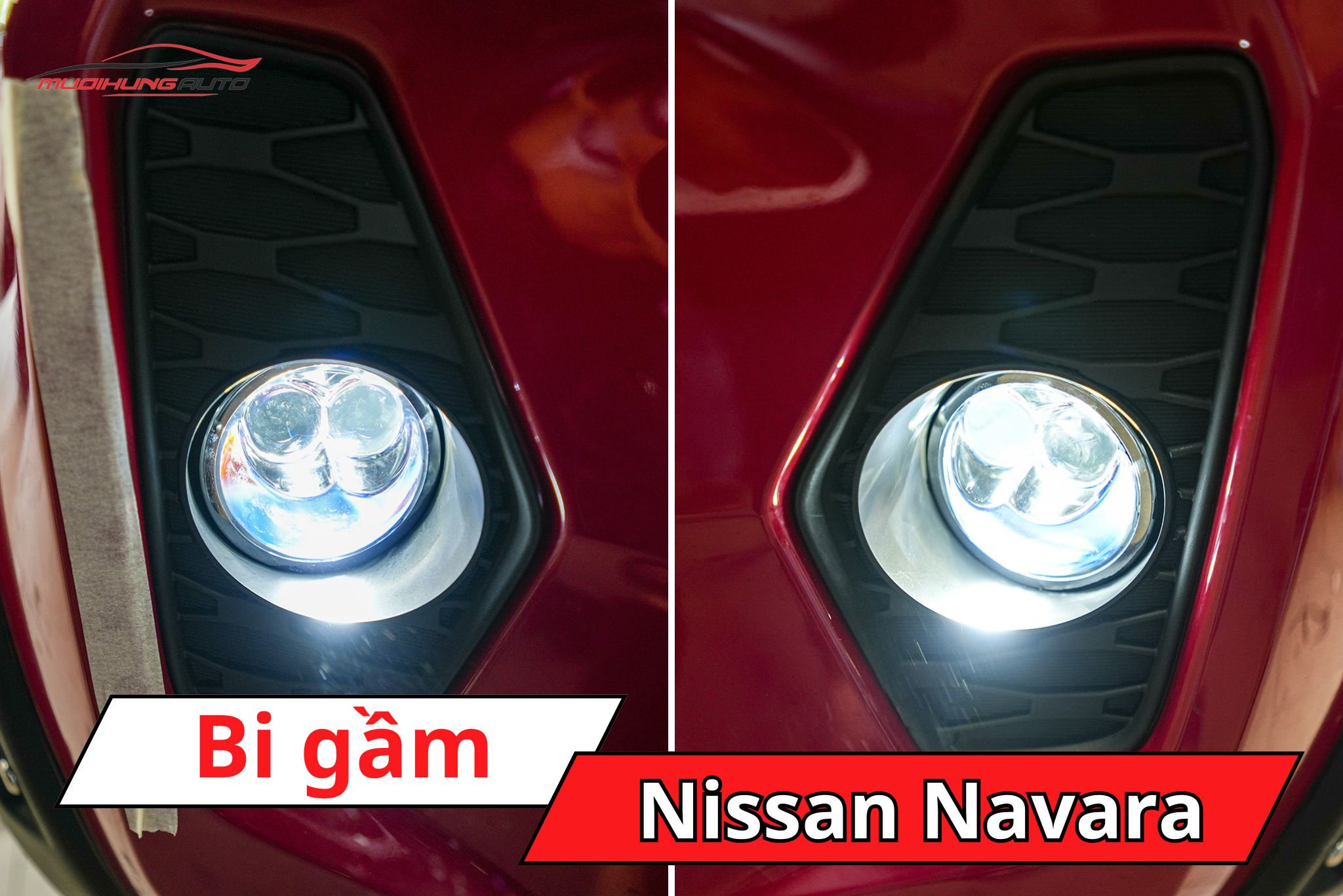 Độ bi gầm ô tô Nissan Navara