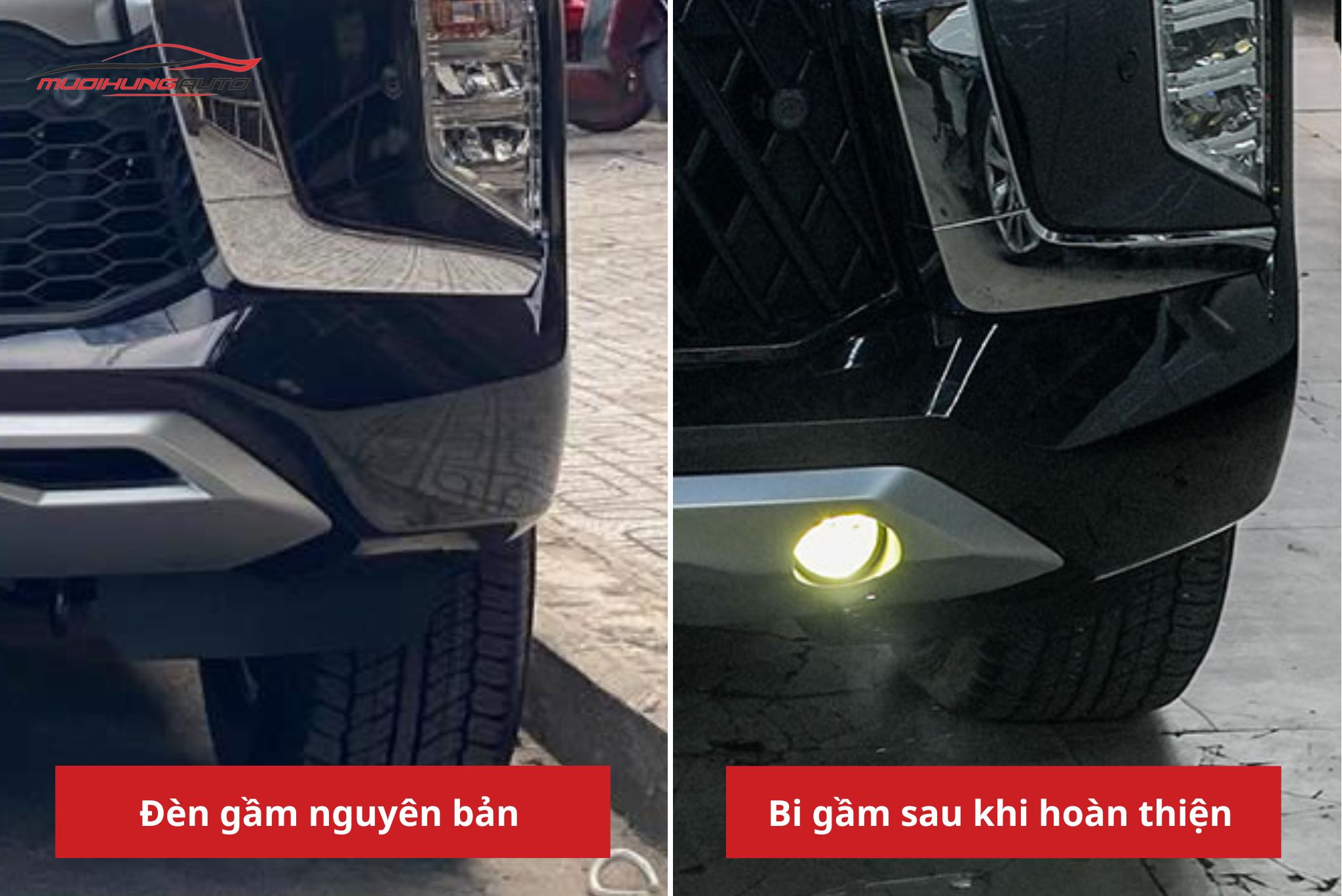 Độ đèn bi gầm ô tô Mitsubishi Pajero Sport