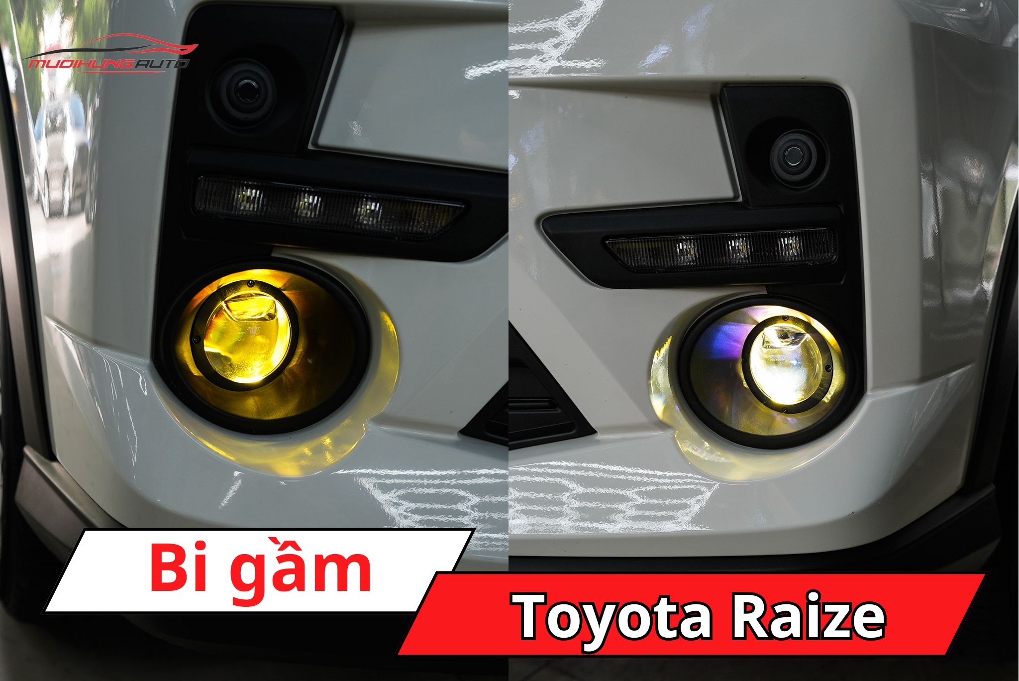 Độ đèn bi gầm ô tô Toyota Raize