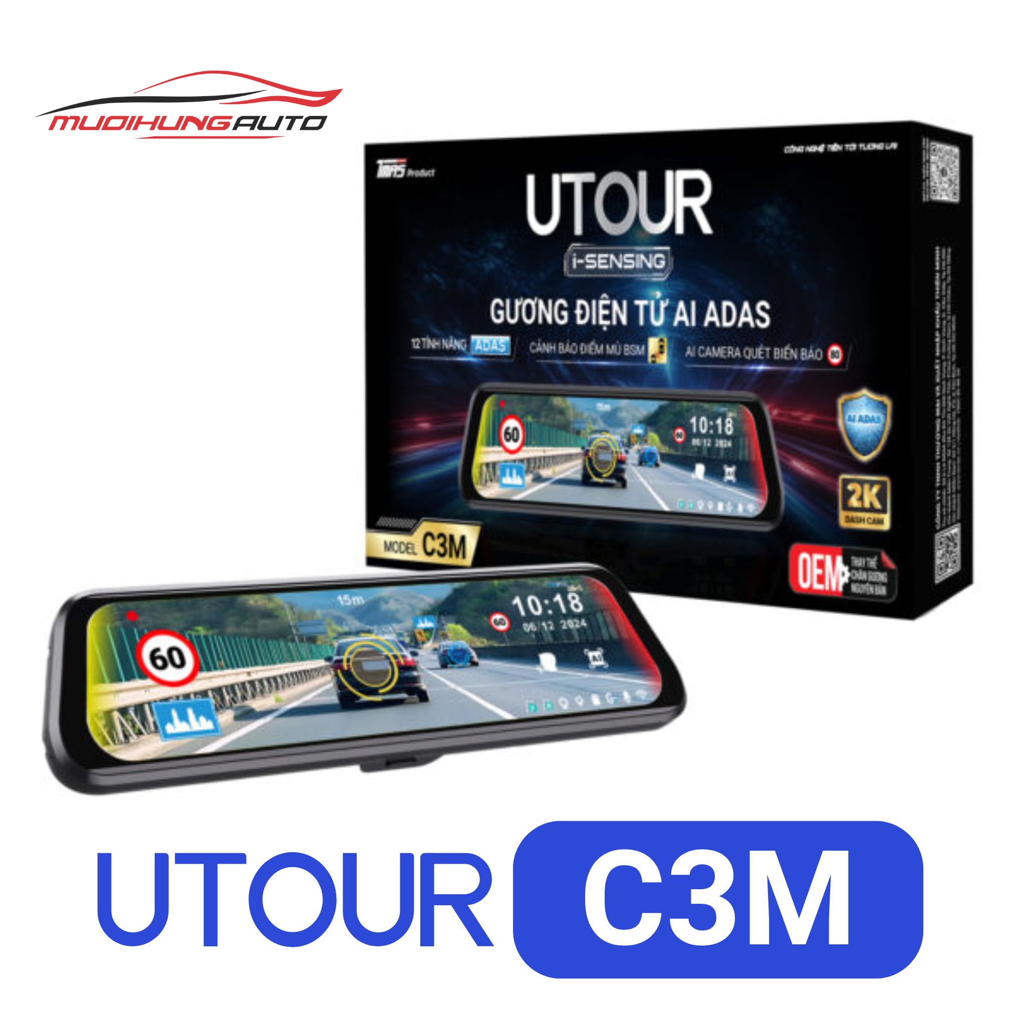 gương điện tử AI ADAS UTOUR C3M