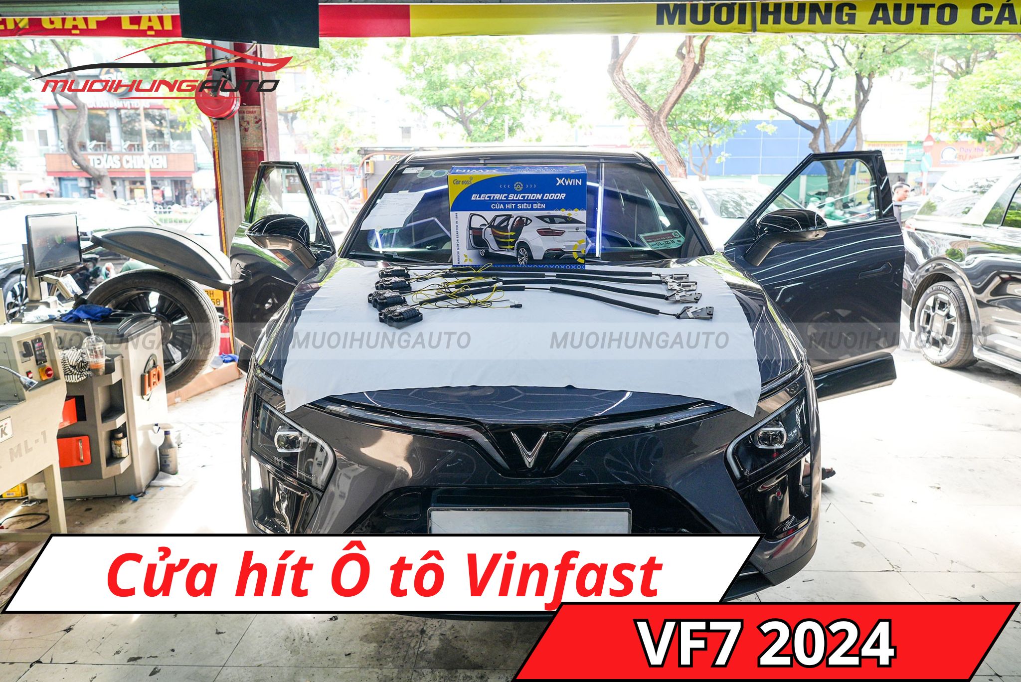 Hình ảnh thực tế lắp cửa hít ô tô Vinfast VF7 2024