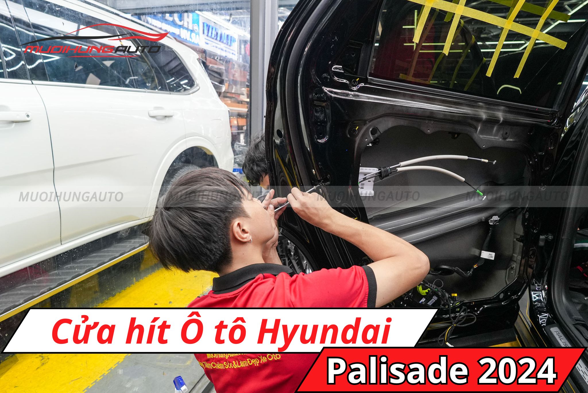 Lắp cửa hít cho xe Hyundai Palisade 2024
