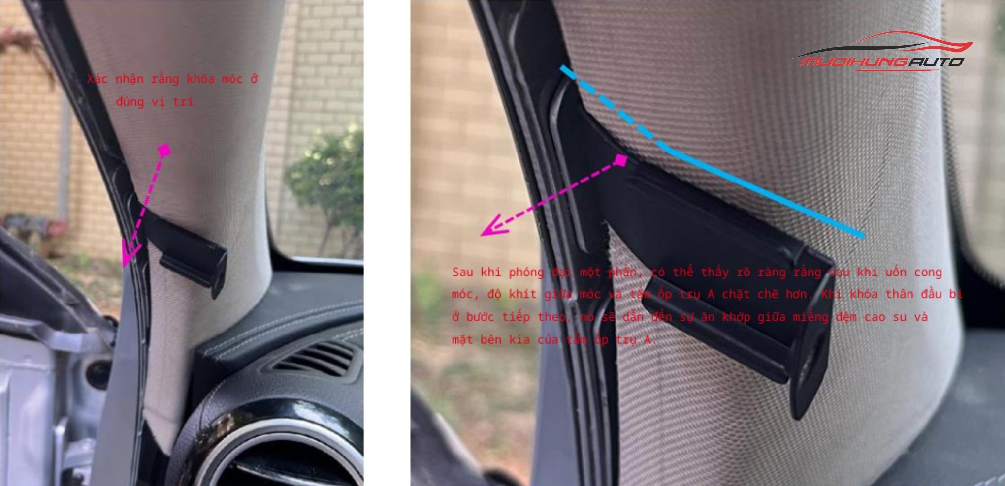 Lắp lại tấm ốp trụ A