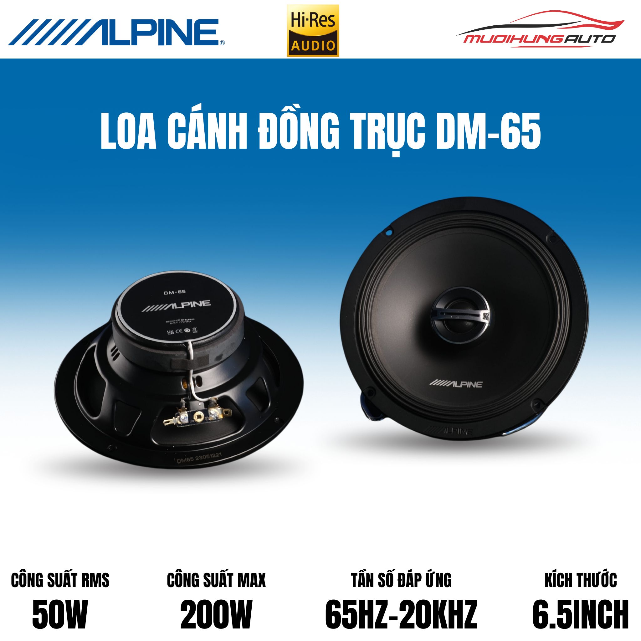 Loa cánh đồng trục ô tô Alpine DM-65
