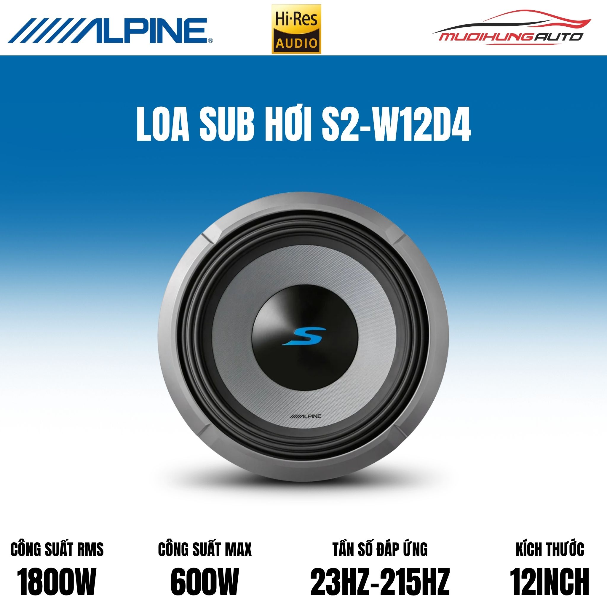 Loa sub hơi ô tô Alpine S2-W12D4