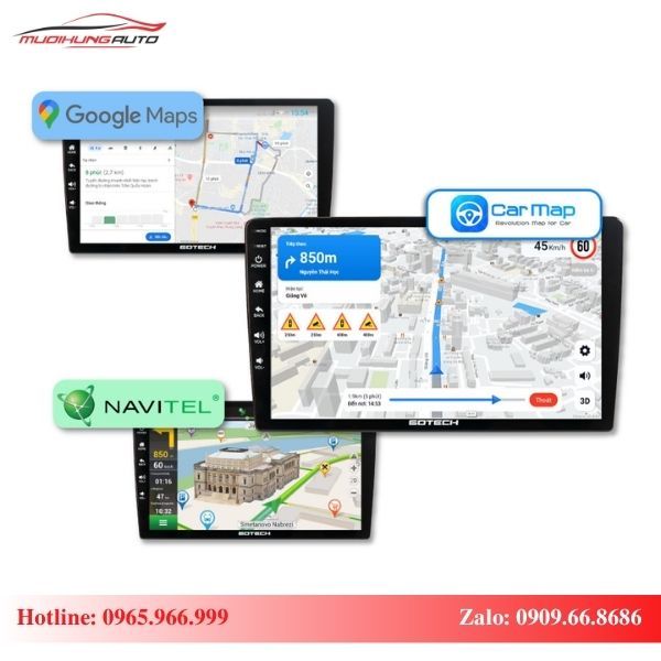 Màn hình Gotech GT Mazda New 360 tích hợp các phần mềm dẫn đường