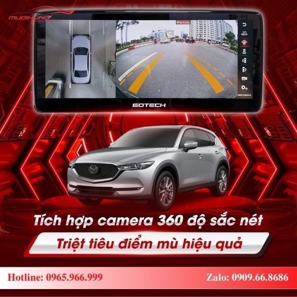 Màn hình Gotech GT Mazda New 360 tích hợp camera 360