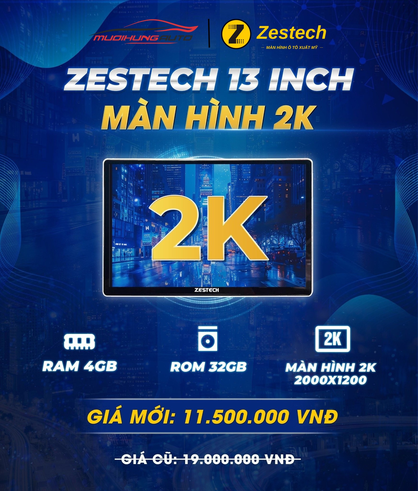 Màn hình Zestech 13 inch